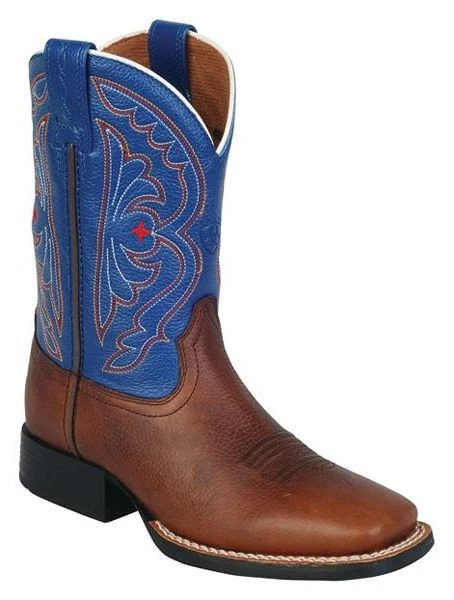 Ariat Quickdraw Western Boots - Kids - Brown/Royal Blue - Image 4